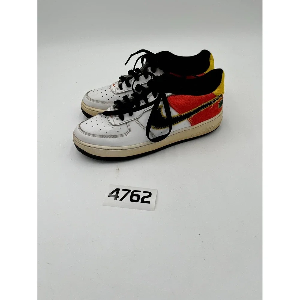 Nike Air Force 1 Low LV8 DD9530-100 Sneakers Kids 6.5Y White Orange Leather